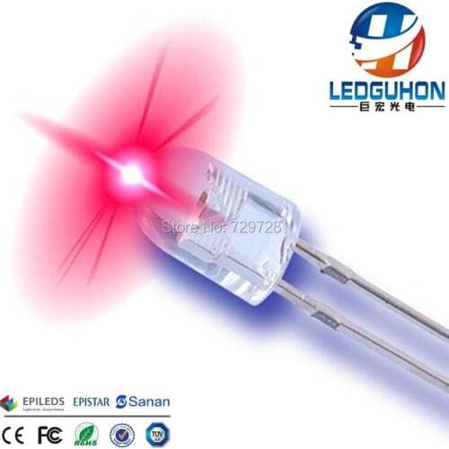 Short legs water clear 546 oval red led diodes