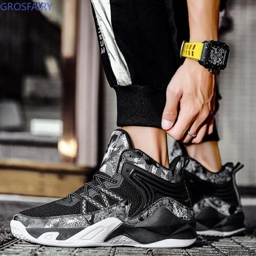 New Mens Lightweight Basketball Shoes Breathable Non-slip Basketball Sneakers Men and Women Lace-up Sports Fitness Shoes