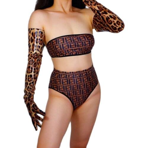 Leopard Extra Long Gloves 70cm Slim Hand Female Faux Leather Bright Patent Leather Leopard Women Leather Gloves WPU286