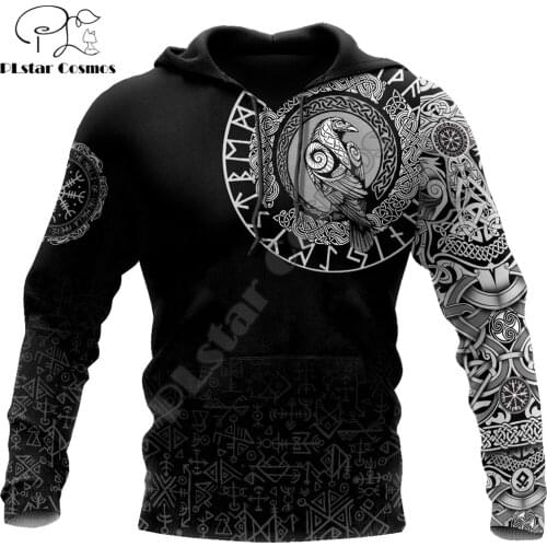 Premium Viking Raven 3D Printed Mens autumn Hoodie Harajuku Unisex Casual Pullover Streetwear Jacket Tracksuits DK155