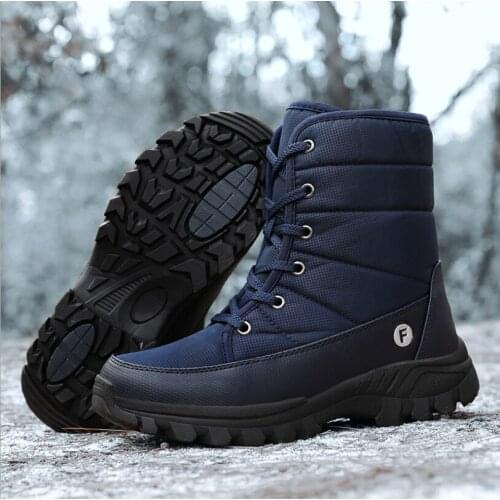 2021 Winter Mens and Womens New Medium High Top Warm Cotton Shoes Plus Cotton Thickened Snow Boots Span Lovers' Comfortable Wa