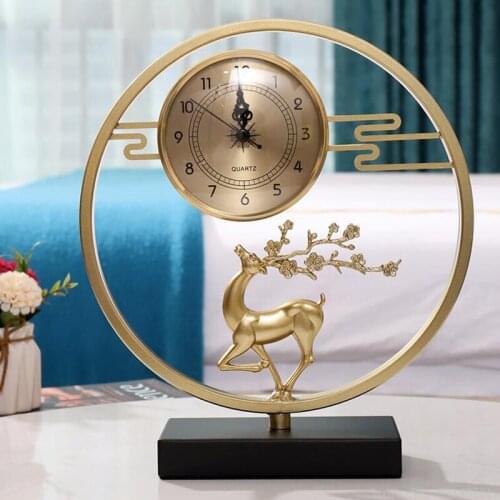 New Chinese style table clock living room clock ornaments home fashion table clocks placed pure copper home decorations