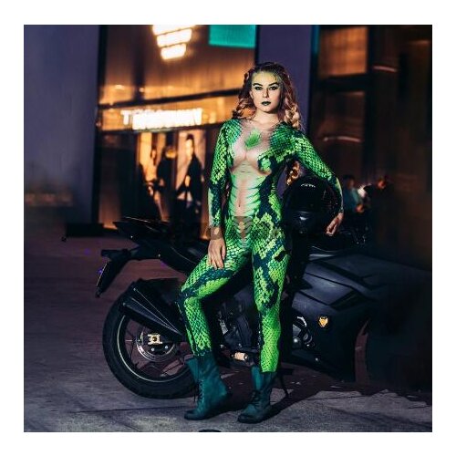 New Sexy Fashion Snake Pattern Nightclub Dj Dancer Costume For Women Jumpsuit Freeshipping