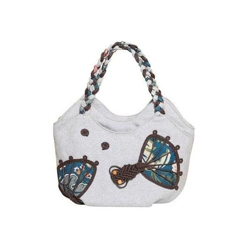 Hot bohemian string appliques Small women shopping handbags!Nice national prints lady Canvas Day Clutches All-match Casual totes