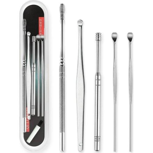 Portable Ear Cleaner Set Ear Cleaning Spiral Earpick Ear Wax Remover Ear Curette Spiral Ear Spoon Earpick Set Ear Cleaning Tools