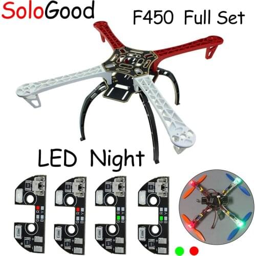 F450 Frame For RC MK MWC 4 Axis RC Multicopter Quadcopter Heli Multi-Rotor With Landing Gear+4PCS 5V LED Night Navigation Light