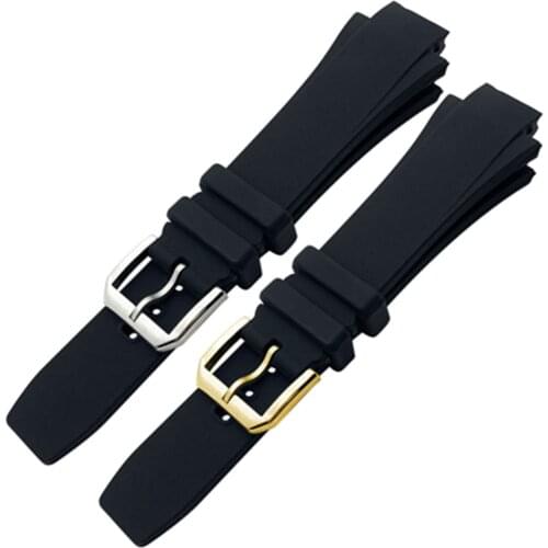 26x16mm Watch Band for IWC Aquatimer Replacement Strap IW354807 Bracelet for Men Black Silionce Rubber Belt Pin Buckle Masculino