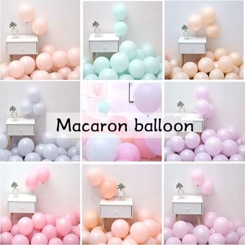 50pcs 10inch 1.8g Pink Color Macaron Balloons Birthday Party Pastel Ballons Air Helium Deco Birthday Baby Shower boys Girls