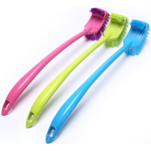 1PCS 50CM Toilet Cleaning Brush Toilet Cleaning Brush Sided Curved Handle Toilet Brush Back No Dead