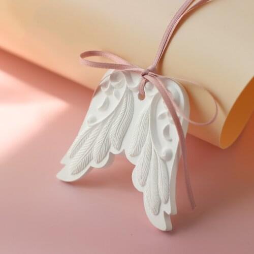 Angle Wing Aromatherapy Wax Tablets Silicone Mold Angel Wing DIY Plaster Gypsum Mould For Car Pendant Cake Molds