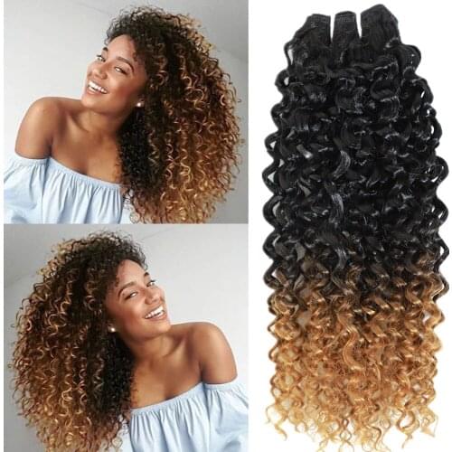Synthetic Kinky Jerry Hair Extensions For Women Heat Resistant Kinky Curly Synthetic Hair Weaves 8 Bundles 240g All In One Pack