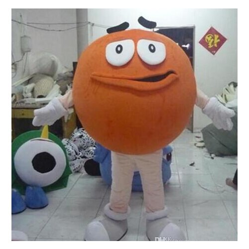Funny Orange M M BeanM&M Chocolate Candy Colors Beans Mascot Costume Adult Size party walking cartoon Mascot Costume
