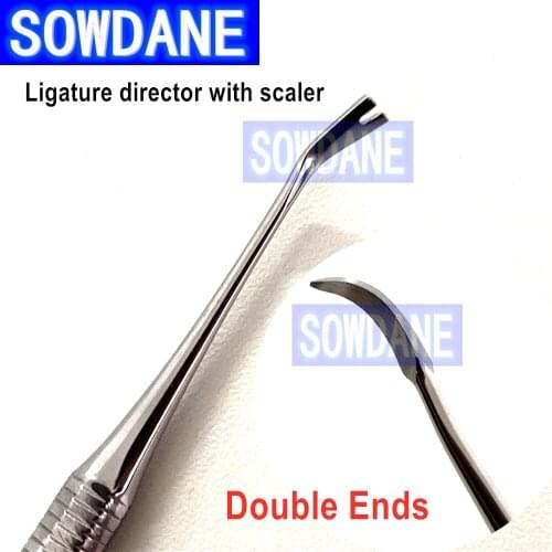 Dental Orthodontic Ligature Director with Scaler Dental Tooth Cleaning Tool German Stainless Steel Dental Instrument