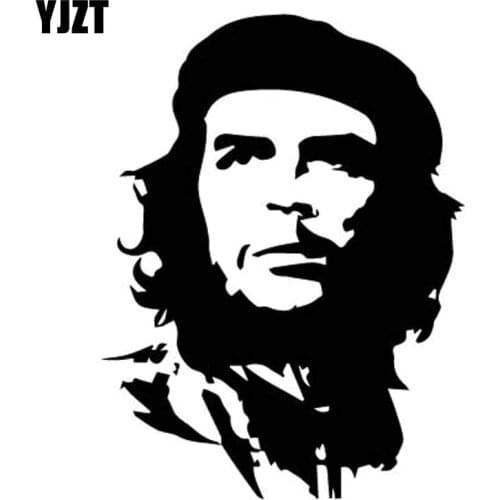 YJZT 11CM*14.8CM Serious Celebrity Che Guevara Car Vinyl Decal Decorate Sticker Black/Silver C27-0110