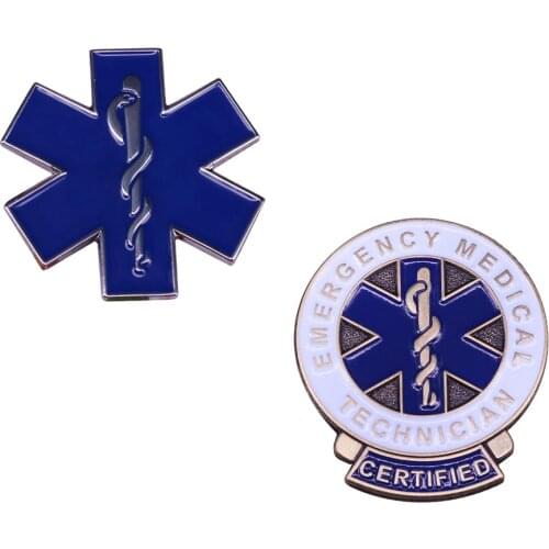 Star of life pin diabetic medical alert badge SOS symbol brooch doctor nurse patient present