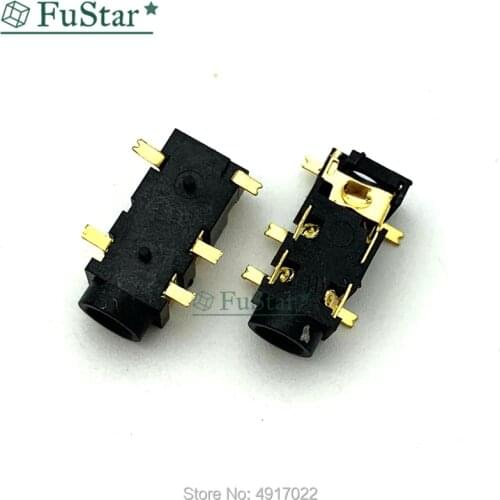 10pcs/lot Female Audio Connector 5 Pin SMT SMD Headphone Jack Socket PJ-327A Gold-Plated Patch SMD Audio Earphones Socket 3.5mm