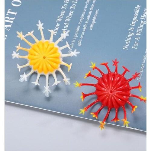 100pcs Silk Plastic Artificial Flower Chrysanthemum Sunflower Flower Core Plastic Water Plant Accessories Wedding DIY Decoration