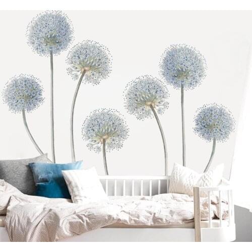 120X70 CM Dandelion wall Stickers Flowers Home Decor Living Room Bedroom Decoration Large Wall Sticker 3d Wallpaper Wall Decals