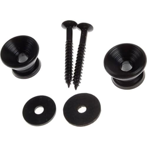 2pcs Black Strap Lock for Electric Acoustic Guitar Parts
