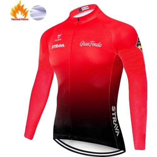 2020 team strava maillots ciclismo long sleeve Winter Thermal Fleece Bike Clothing Bicycle jersey men ciclismo ropa hombre
