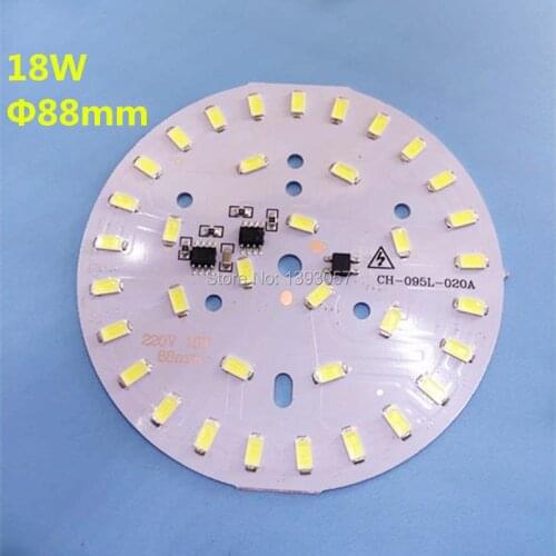 220V LED 18W 5730 SMD integrated ic driver Lamp panel pcb, 60mm Aluminum base plate can direct connect with AC 220V