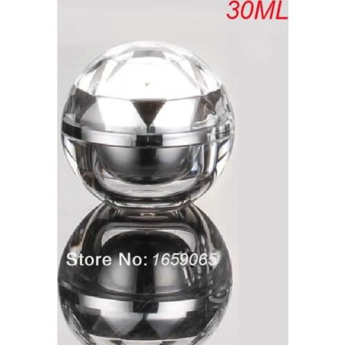 30g silver acrylic ball shape cream bottle cosmetic container cream jar Cosmetic Packaging Cosmetic Jar