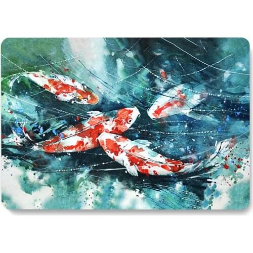 Watercolor Koi Fish Painting Pattern Laptop Case For MacBook Retina Air 11.6 12 13.3 New Pro 15.4 16 inch Cover shell