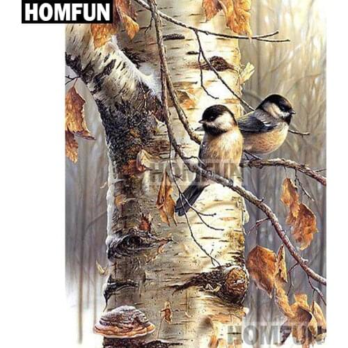 HOMFUN Full Square/Round Drill 5D DIY Diamond Painting "Autumn bird" Embroidery Cross Stitch 5D Home Decor Gift A02063