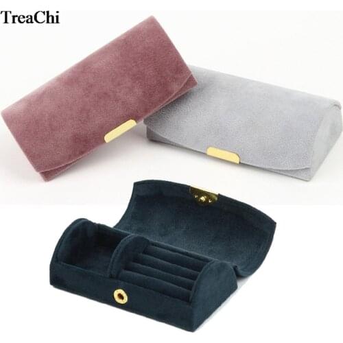 Velvet Travel jewelry Gifts box for Engagement Organizer Jewelry box for Rings Necklace Earrings Storage bead