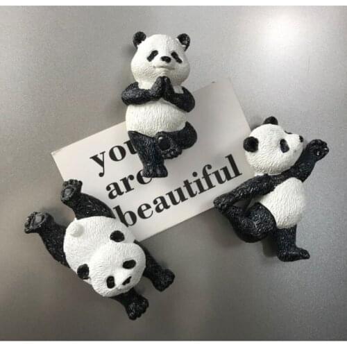 Free Shipping Cartoon Yoga Panda Fridge Magnet Sticker Cute Lovely Yoga Panda Refrigerator Message Magnets Whiteboard Sticker