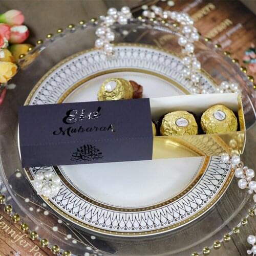 10pcs Eid Paper Candy Box for Chocolate Eid Mubarak Gift Boxes Ramadan Kareem Decor Eid AL Adha Islamic Muslim Party Supplies
