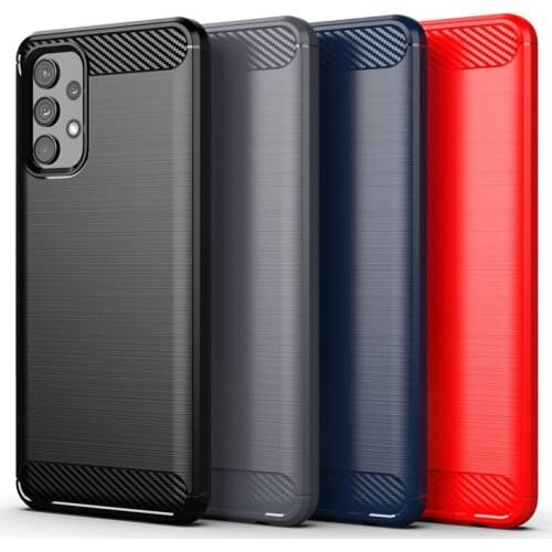 For Samsung Galaxy A32 Case Samsung A32 Cover Anti-knock Bumper Soft Rubber Carbon Fiber Phone Back Case For Samsung A32 4G 5G