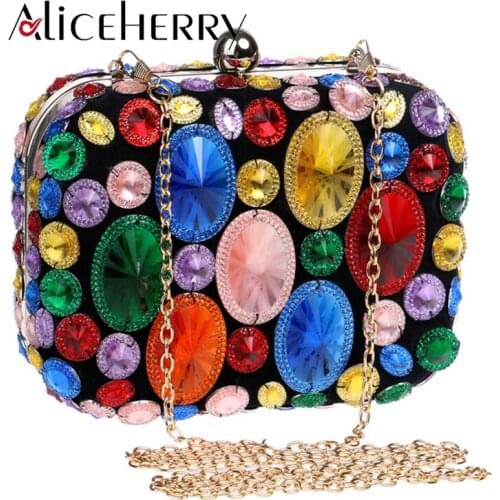 Colour Diamond Rhinestone Evening Day Clutch Wallet Handmade Handbag Purse Evening Wedding Party Bag Golden