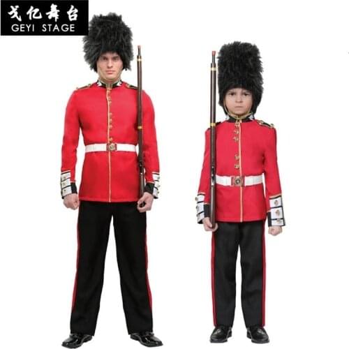 Halloween Costume For Children British Royal Guard Uniform Boys Cosplay Costume American soldier uniform Party Performance