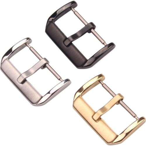 For Garmin Fenix 5 6 Stainless Steel Strap Buckle 20mm 22mm Silver Gold Black Rose Gold Metal Leather Strap Belt Pin Buckle Belt