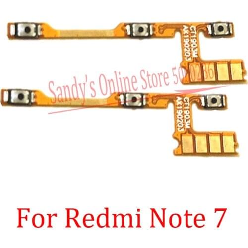 10 PCS Power Switch ON OFF Volume Side Button Key Flex Cable For Xiaomi Mi Redmi Note 7 Note7 Volume Side Buttons Flex Cable