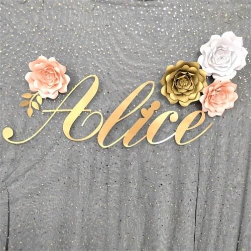 Custom Name Sign Personalized Name Wall Decor Glittered Name Sign Party Decoration Baby Shower Nursery Decor Bride and Groom