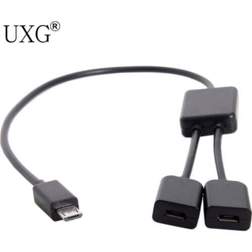 Micro USB to Dual Ports Micro USB Female Hub Cable For Laptop PC & Mouse & Flash Disk