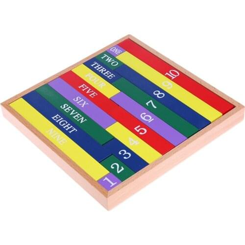 Montessori Wooden Counting Math Teaching Educational Toy Classic Figure Sticks Y4QA