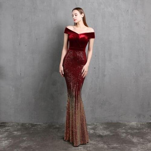Red Sequined Flannel Slash Neck Off Shoulder Mermaid Party Nightclub Wear Cocktail Dresses 2020 Sexy Dress For Special Occasion