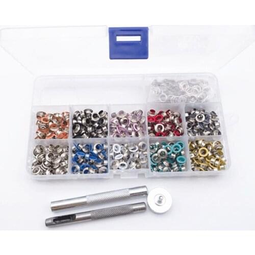 500 Sets 5MM Metal Eyelets with Grommet for Leathercraft Shoe Belt DIY Scrapbooking Cap Bag Tag Clothes Accessories