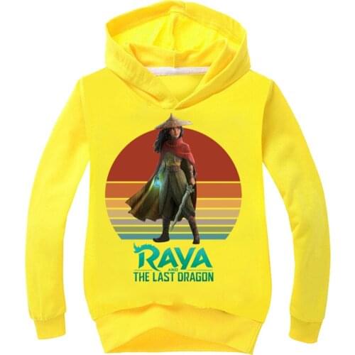 Fashion Autumn Girls Hooded Raya and The Last Dragon Sweatshirt Boys Hoodies Long Sleeve Coats Children Outfits Kids Clothes