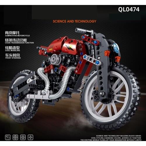 Motorcycle Car MOTO Off Load Autocycle Expert Building Blocks Motorbike Speed Racing Vehicle Bricks Toys