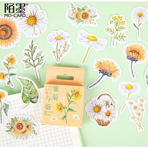Daisy and sunflower Scrapbooking Stickers Cartoon Paper Sticker Flake Stationary Office Accessorie Art Supplie