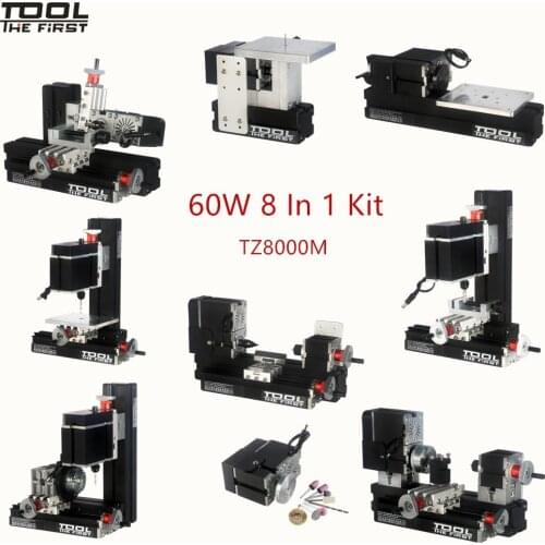 Thefirsttool TZ8000M Mini Metal 8 in 1 Machine Kit with 12000rmp Big Power 60W Motor DIY Tools Childrens Education Gift