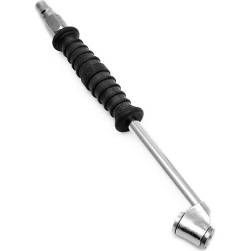 1PC Silver Metal Double Head Straight Handle Dual-purpose Filling Nozzle Automobile Tire Quick Inflation Rod Filling Nozzle