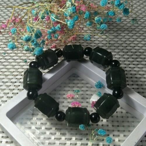 Natural Hetian Jade Hand Carving Jade Bracelet Jewelry Lucky Exorcise Evil Spirits Safet Amulet Fine Jade Jewelry Bracelet