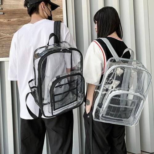 New Waterproof Transparent School Bag See Through Backpacks High Quality Large Capacity Backpack Clear Casual Wild Backpack
