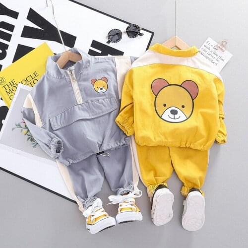 Infant Baby Clothing 2021 Spring Autumn New Cartoons Children Two-piece Sets Boys Clothes Washed Cotton Baby Boys Suit 1-5 Years