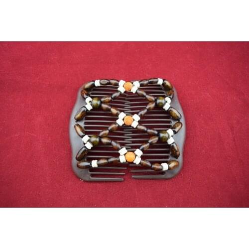 Wholesale Stretchy Beaded Double Magic Hair Combs Clip EXTEND BIG hair combs hairpins hair ACCESSORY FOR THICKER HAIR